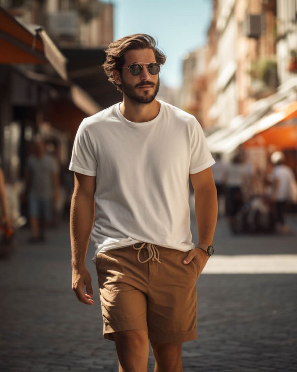 Short shops beige hombre